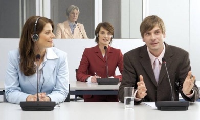 A woman working in Conference Interpretation Services