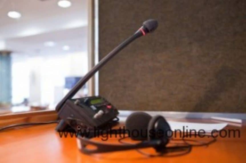 Speakers for language interpretation