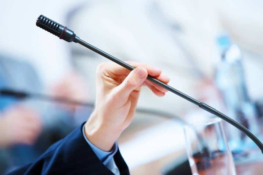 An interpreter as a business conference interpreter