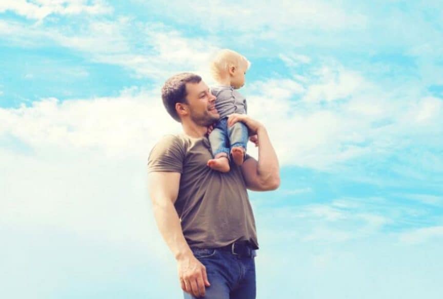 Picture of a Dad and his son on Father's Day