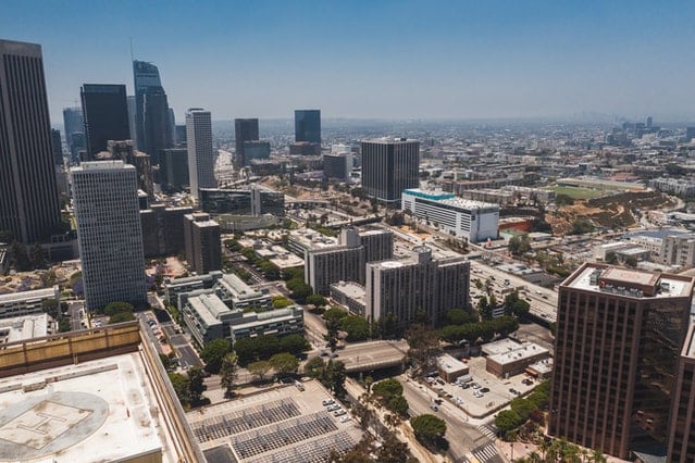 aerial photo of buildings