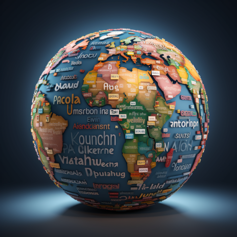 Earth where various regions have speech bubble