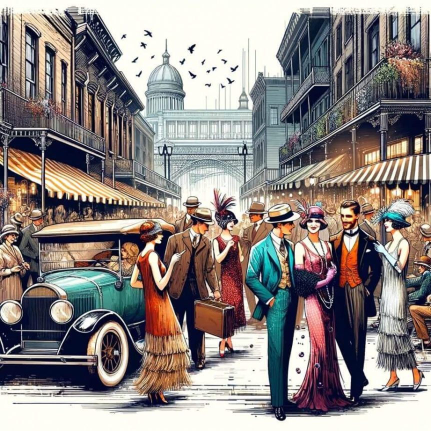 1920s street scene