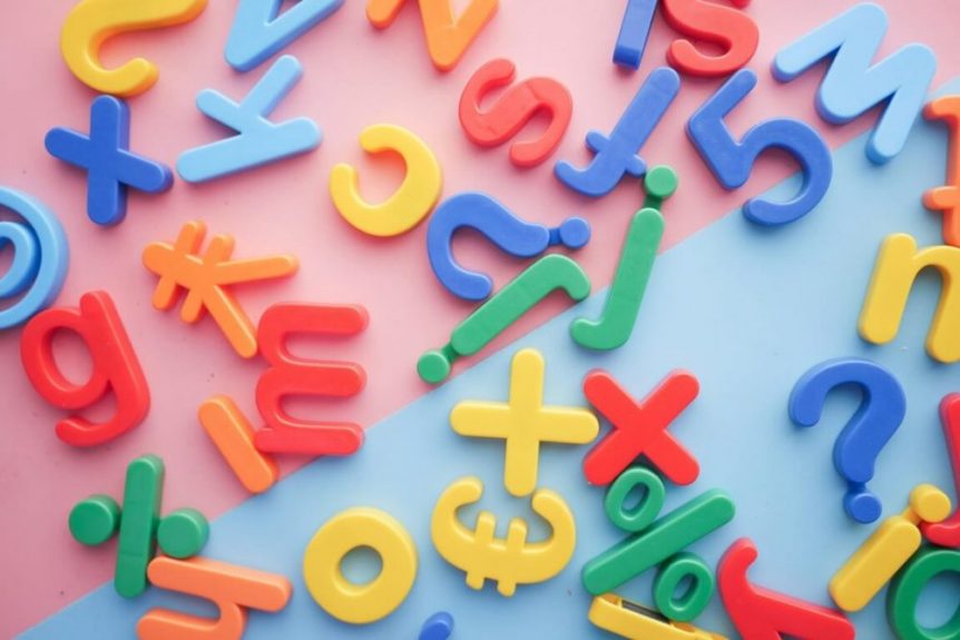 jumbled letters thrown together