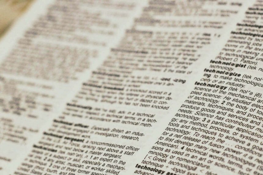 a page from a dictionary