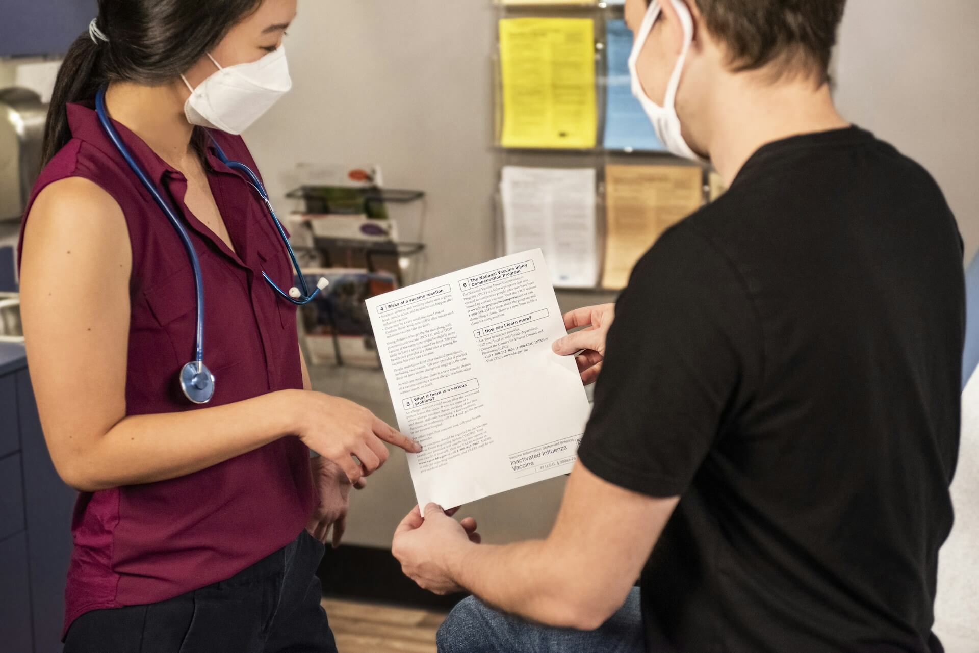 female doctor checking medical translated document